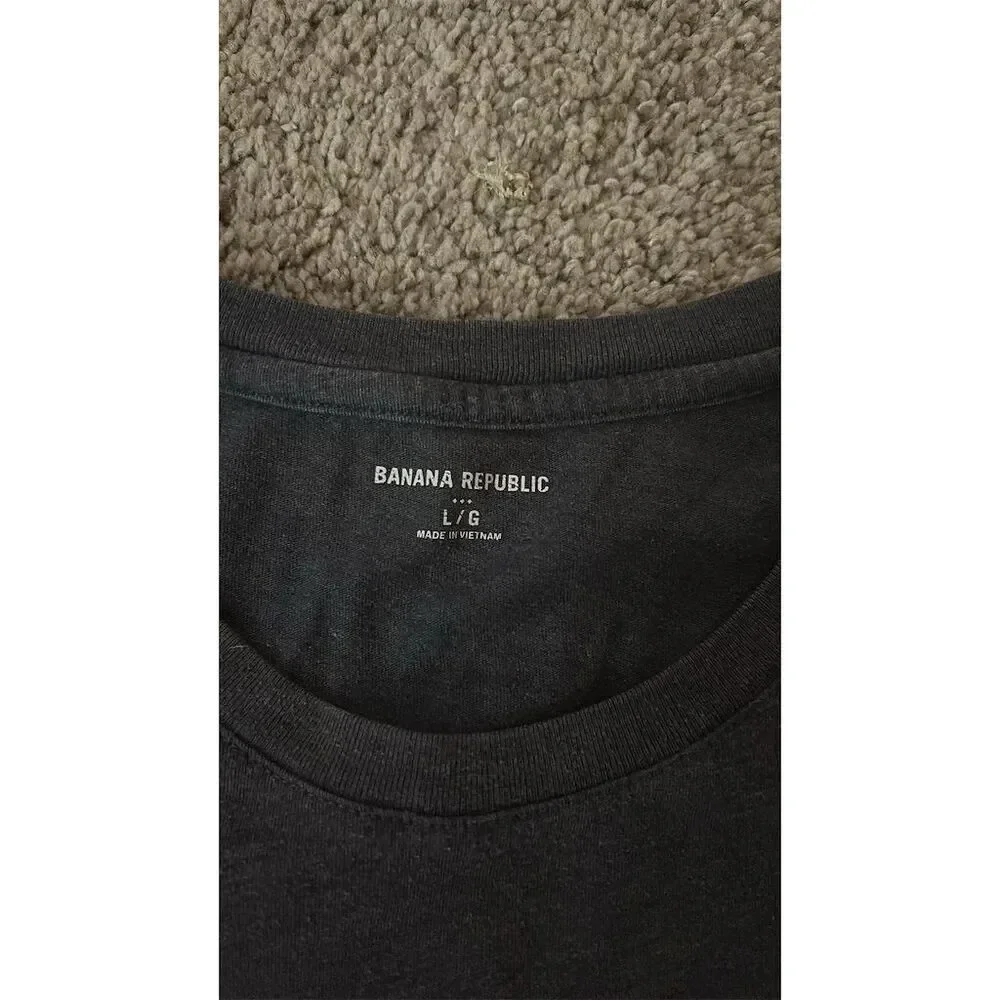 Banana Republic Men's Black Graphic Logo T-Shirt Size L Short Sleeve - Picture 2 of 3